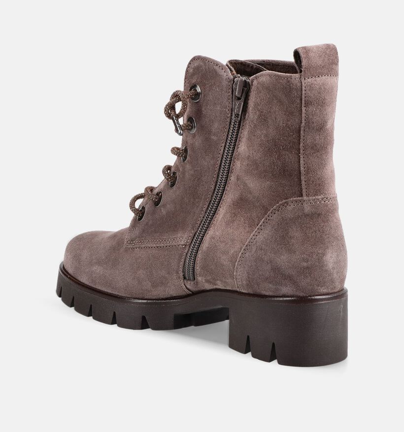 Gabor Taupe Boots met Veters en Rits voor dames (380063) - geschikt voor steunzolen