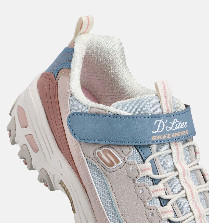 Skechers D'Lites Roze/Blauwe Sneakers voor meisjes (375689) - geschikt voor steunzolen
