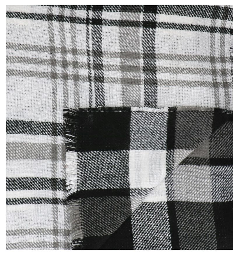 Zwart/Witte Geruite Sjaal Sarlini (235292)