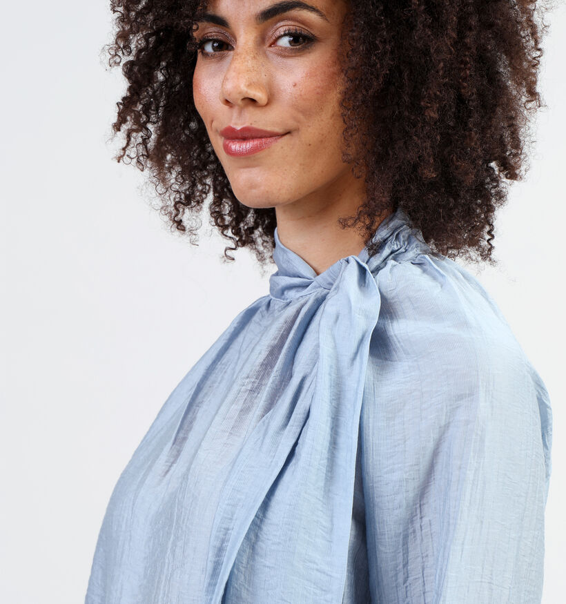 Expresso Bow collar Blauwe Blouse voor dames (351042)