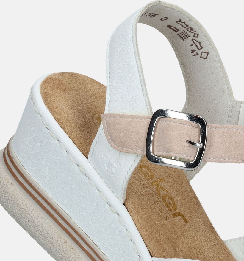 Rieker Witte Sandalen met sleehak voor dames (339138)