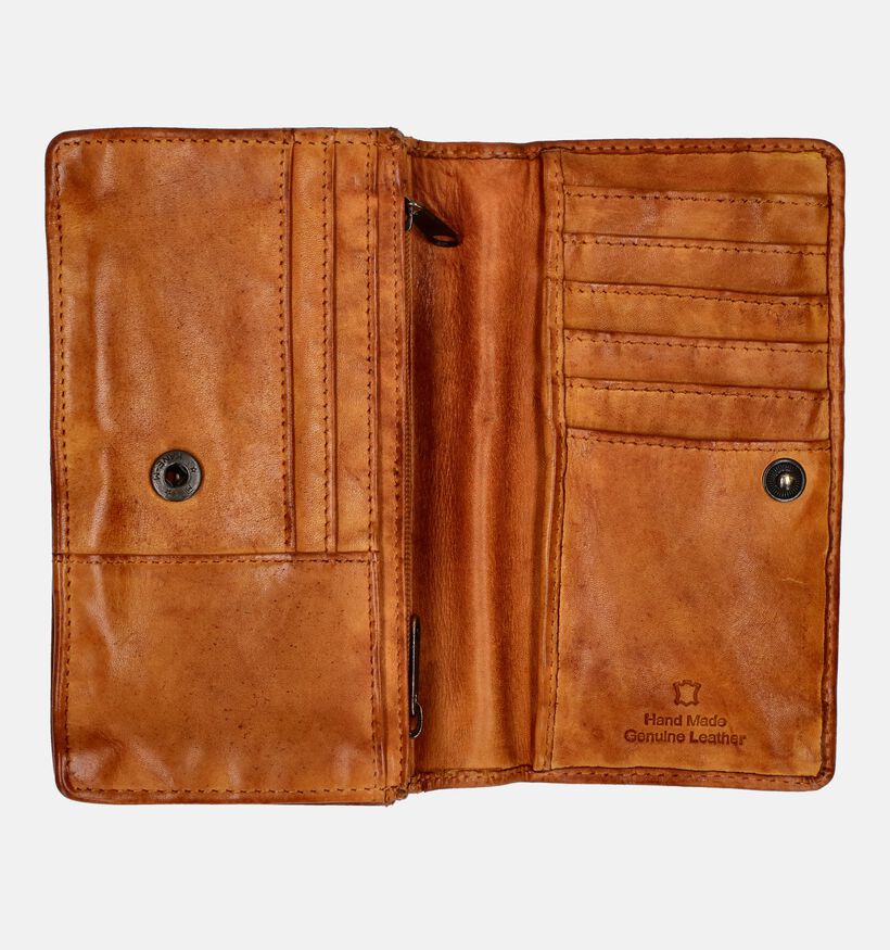 Bear Design Porte-monnaie zipp&eacute; en Cognac pour femmes (382123)