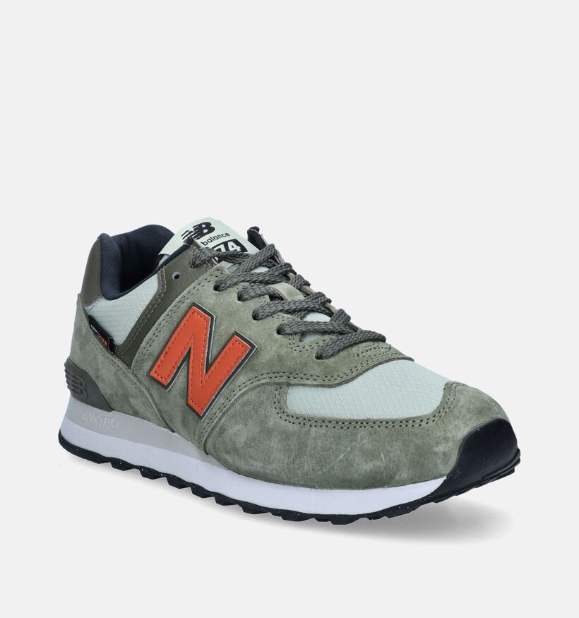 New Balance 574 SOC Baskets en Vert Khaki pour garçons, hommes (343077)