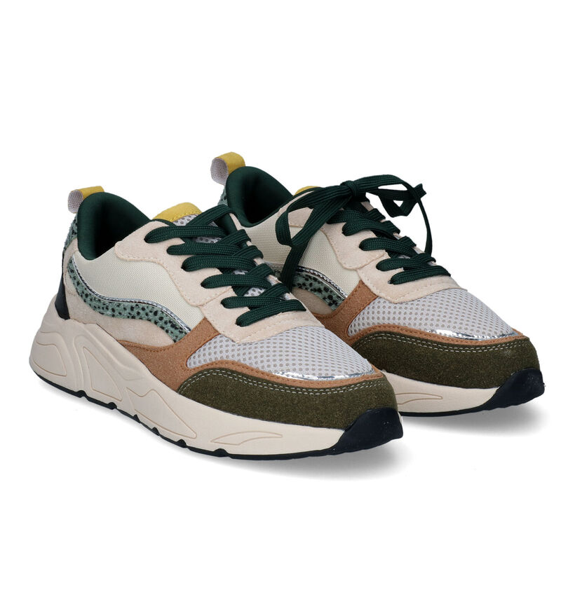 Poelman Baskets casual en Vert kaki pour femmes (325211)
