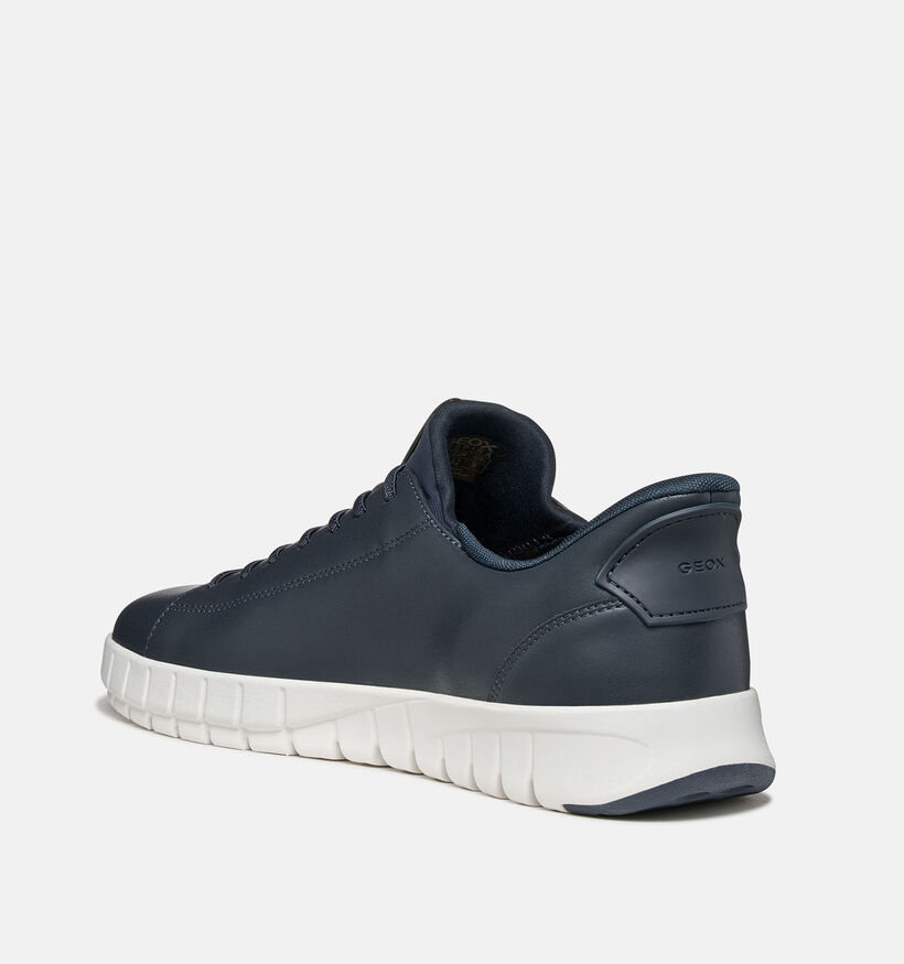 Geox Fast-In System Slip-ons en Bleu fonc&eacute; pour hommes (368019) - pour semelles orthop&eacute;diques