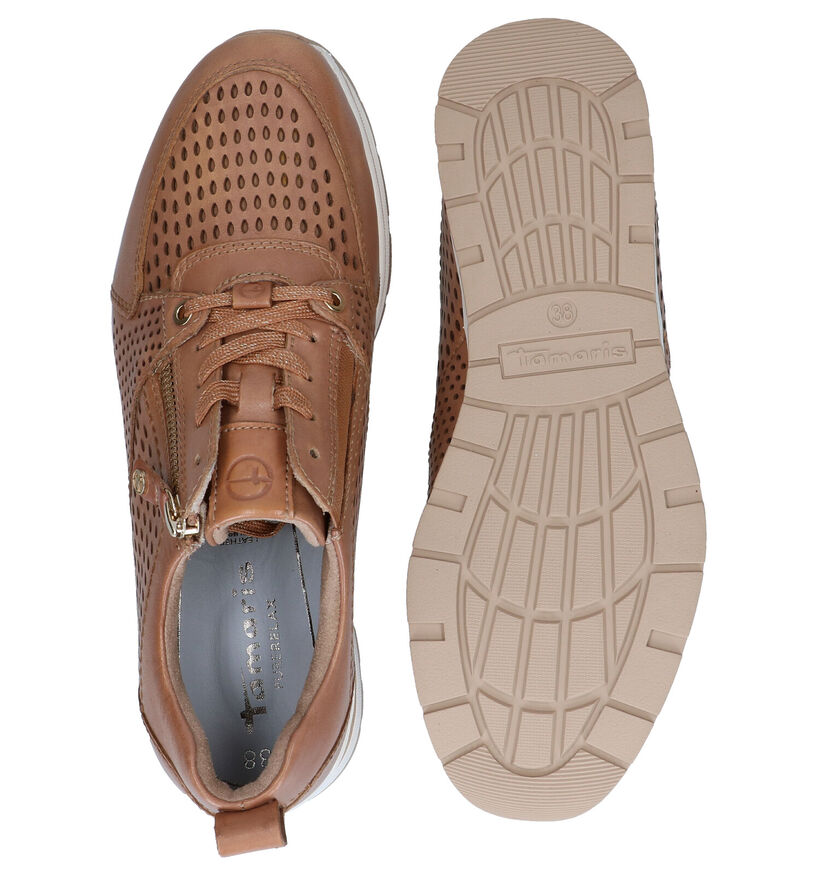 Tamaris Purerelax Cognac Veterschoenen in leer (289435)