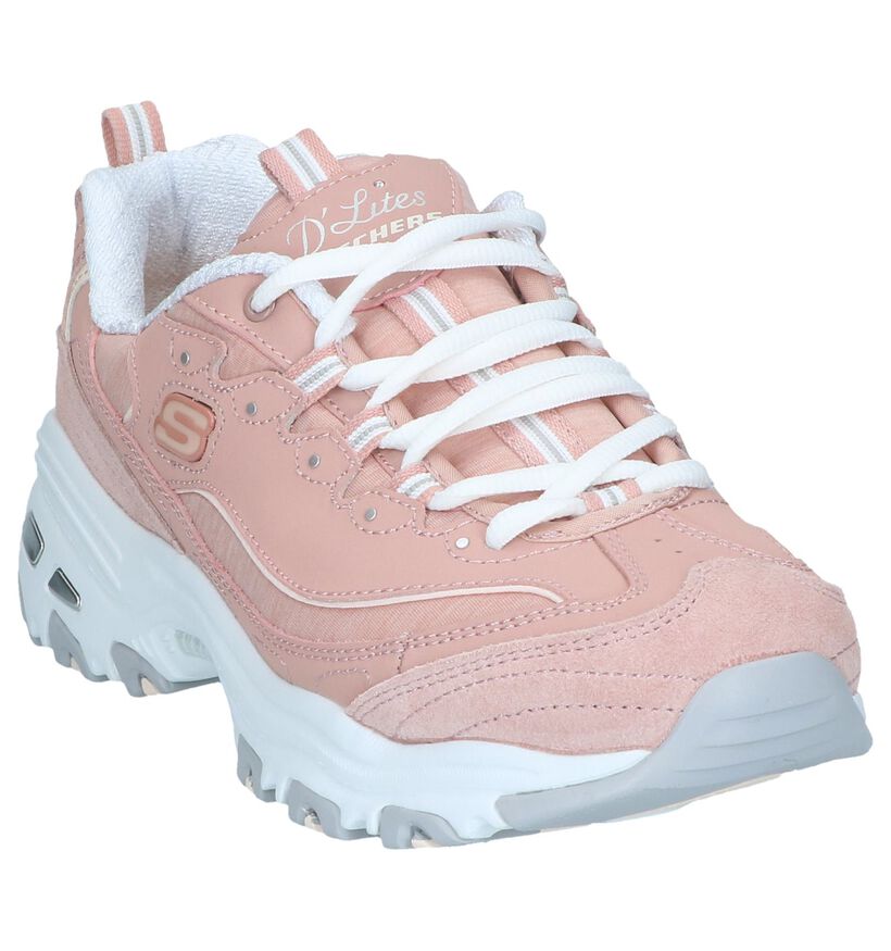 Zwarte Sneakers Skechers D'Lites in stof (252021)