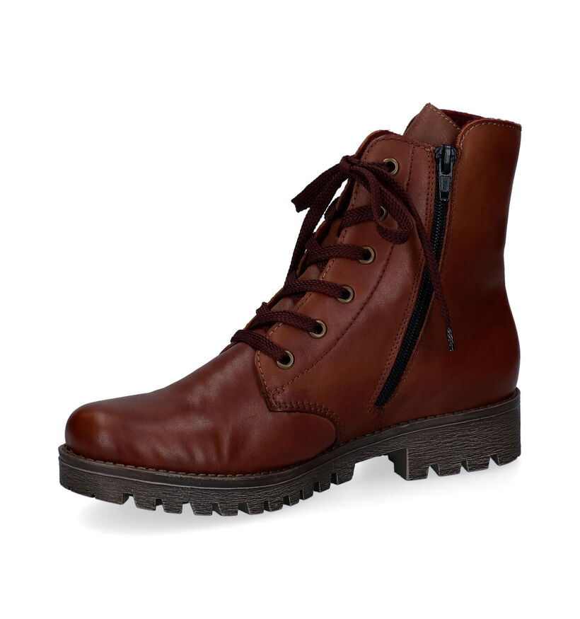 Rieker Boots à lacets en Cognac en cuir (299391)