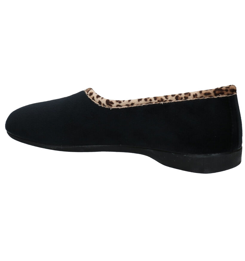 Comfort Plus Zwarte Pantoffels in stof (292887)