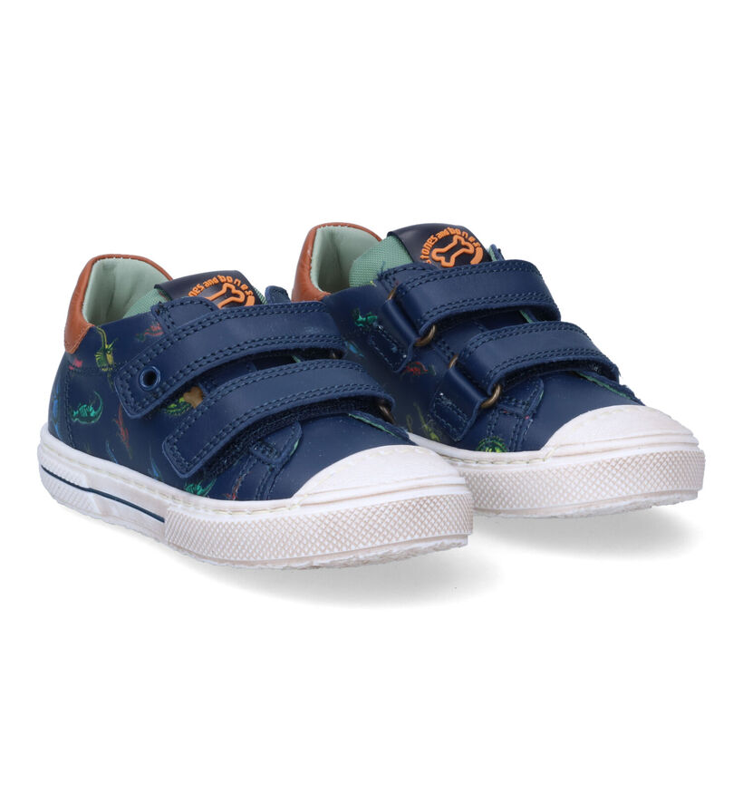 STONES and BONES Rusbe Blauwe Velcroschoenen in leer (303483)