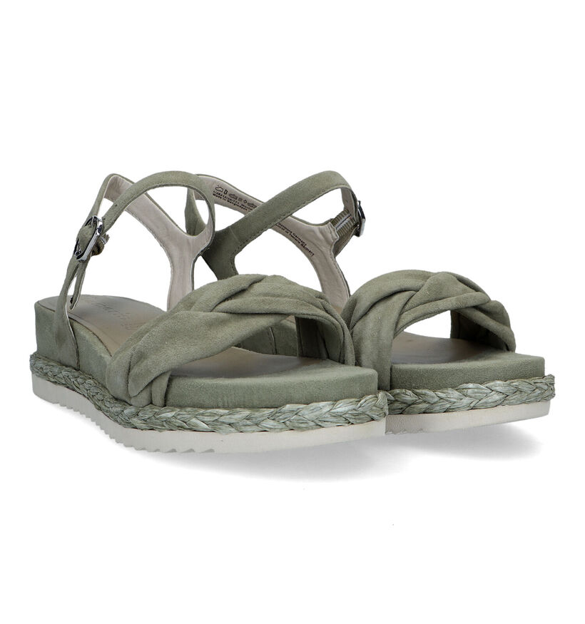 Tamaris Kaki Sandalen in daim (322291)