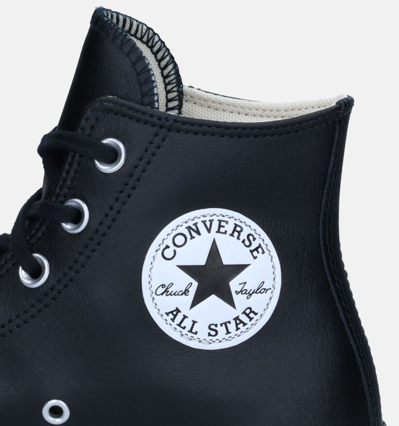 Converse CT All Star Leather Platform Baskets en Noir pour femmes (332822)