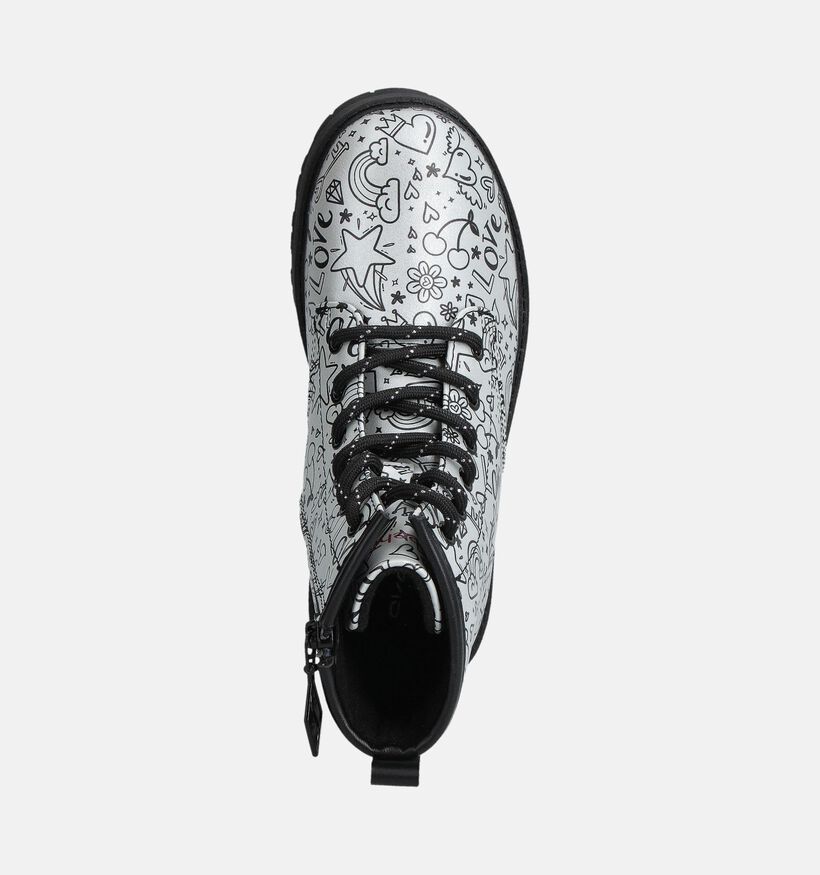 Skechers Gravlen Hi Doodle Down Boots à lacets en Blanc pour filles, garçons (360930)