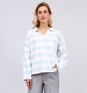 SISTERS POINT Vivia Blauw Gestreepte T-shirt voor dames (363309)