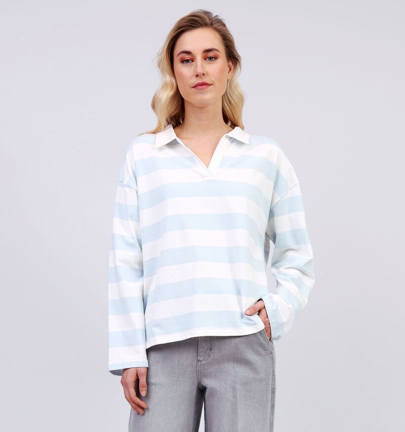 SISTERS POINT Vivia Blauw Gestreepte T-shirt voor dames (363309)