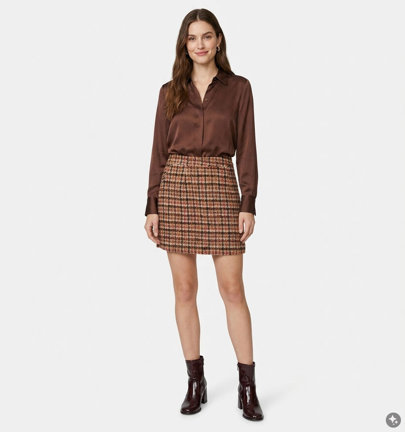 The Korner Jupe mi-longue en Marron pour femmes (382188)