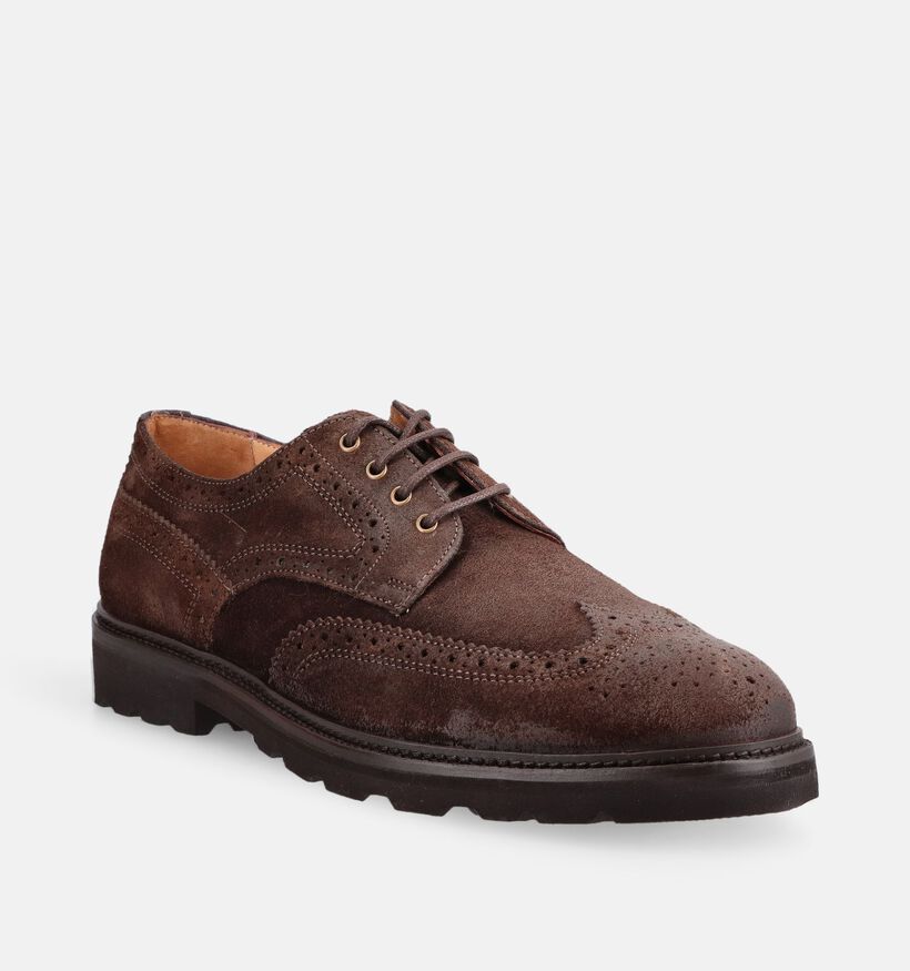 Ambiorix Sutrio Donkerbruine Geklede Veterschoenen voor heren (381988) - geschikt voor steunzolen