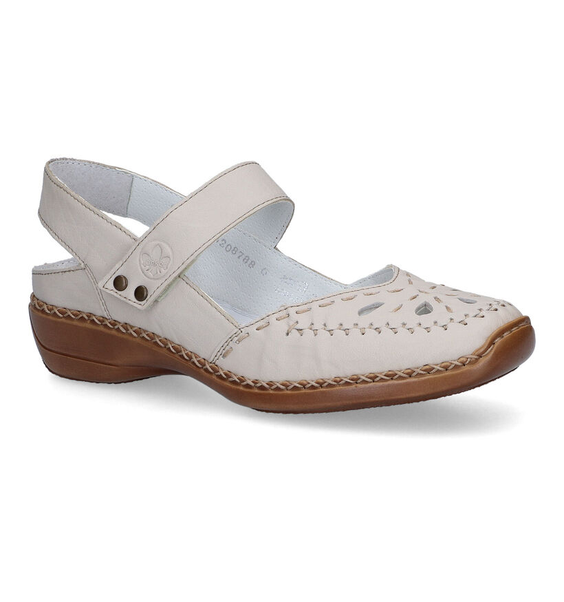 Rieker Beige Instappers in leer (306766)