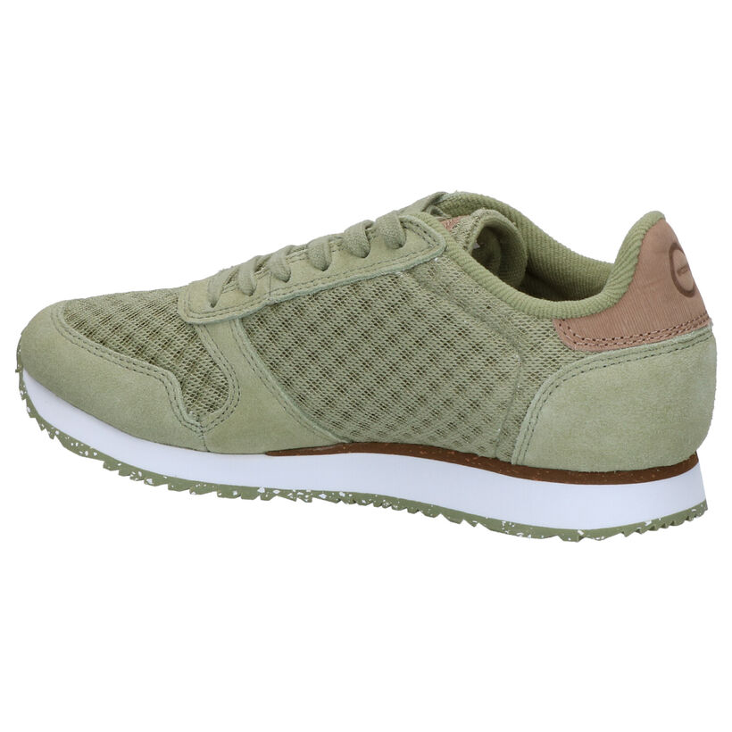 Woden Ydun Mesh Groene Sneakers in daim (266510)