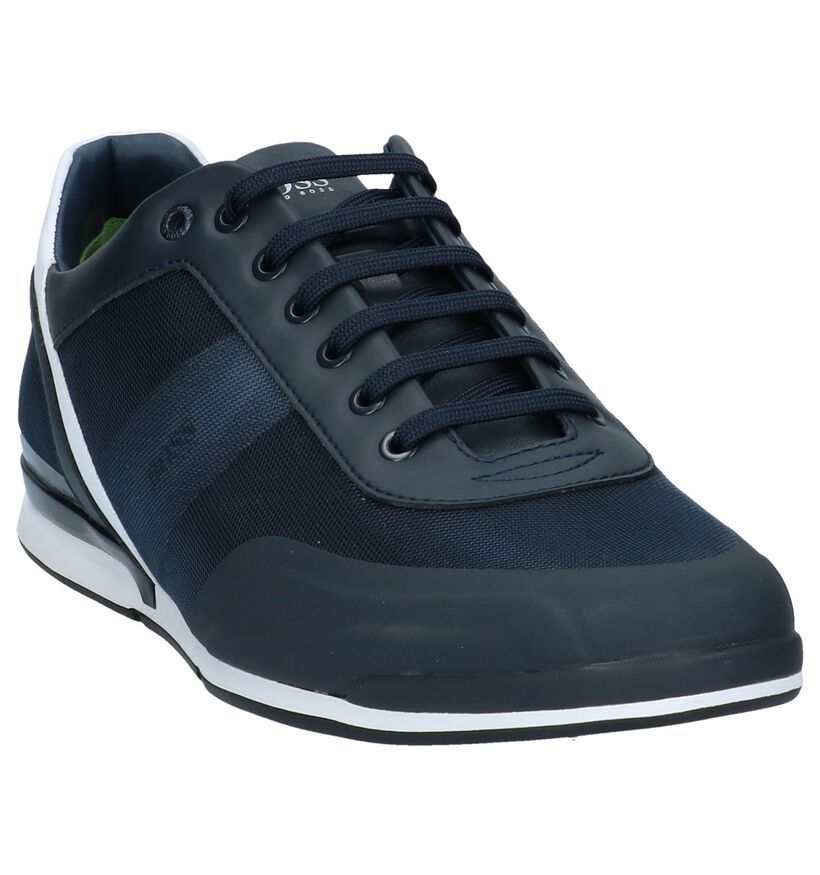 Donkerblauwe Casual Veterschoenen Hugo Boss Saturn Low in kunstleer (237089)