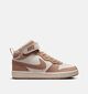 Nike Court Borough Baskets montantes en Ecru/Beige pour filles (364593) - pour semelles orthopédiques