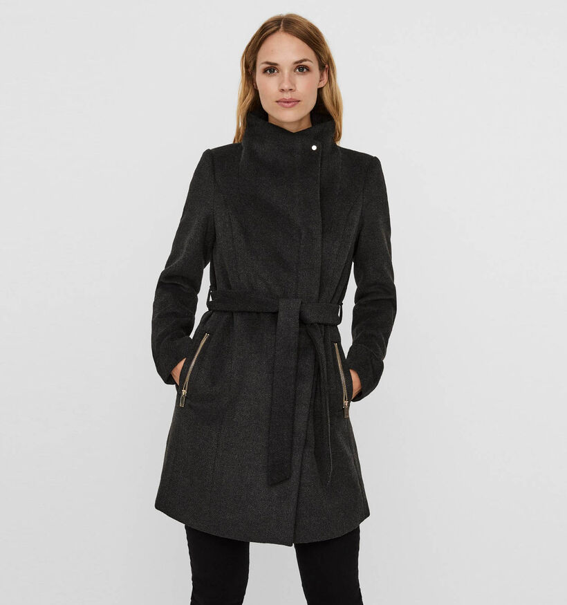 Vero Moda Manteau mi-long en laine en Gris pour femmes (328984)