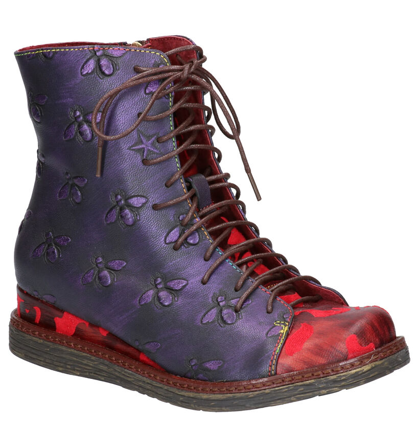 Laura Vita Ernault Bottillons en Violet en cuir (261500)