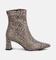 Tamaris Snake Bottines à talons en Marron/Khaki Vert pour femmes (360653)