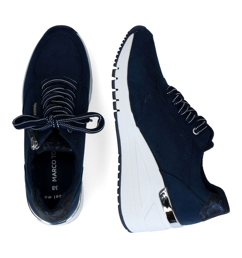 Marco Tozzi Blauwe Veterschoenen in stof (305927)