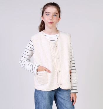 Little David Vesten Beige/Blauw
