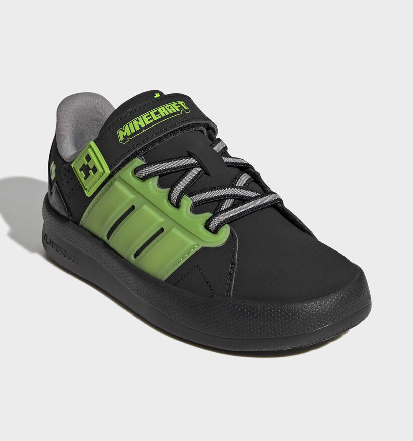 adidas Minecraft Lightorama Baskets basses en Noir/Vert pour gar&ccedil;ons (375469) - pour semelles orthop&eacute;diques