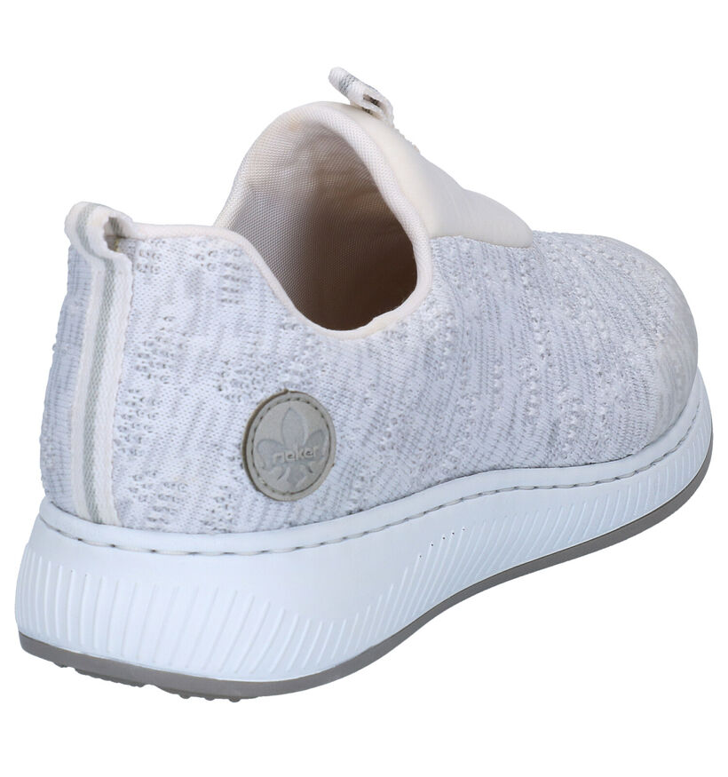Rieker Chaussures slip-on en Blanc en textile (273637)