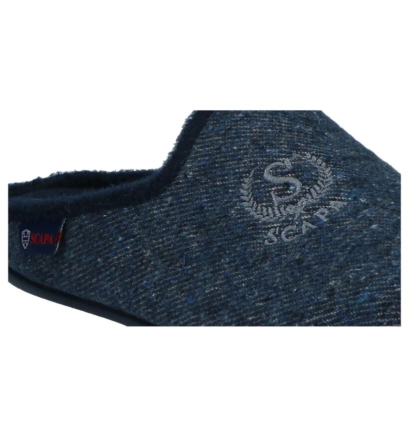 Scapa Pantoufles ouvertes en Bleu foncé en textile (227534)