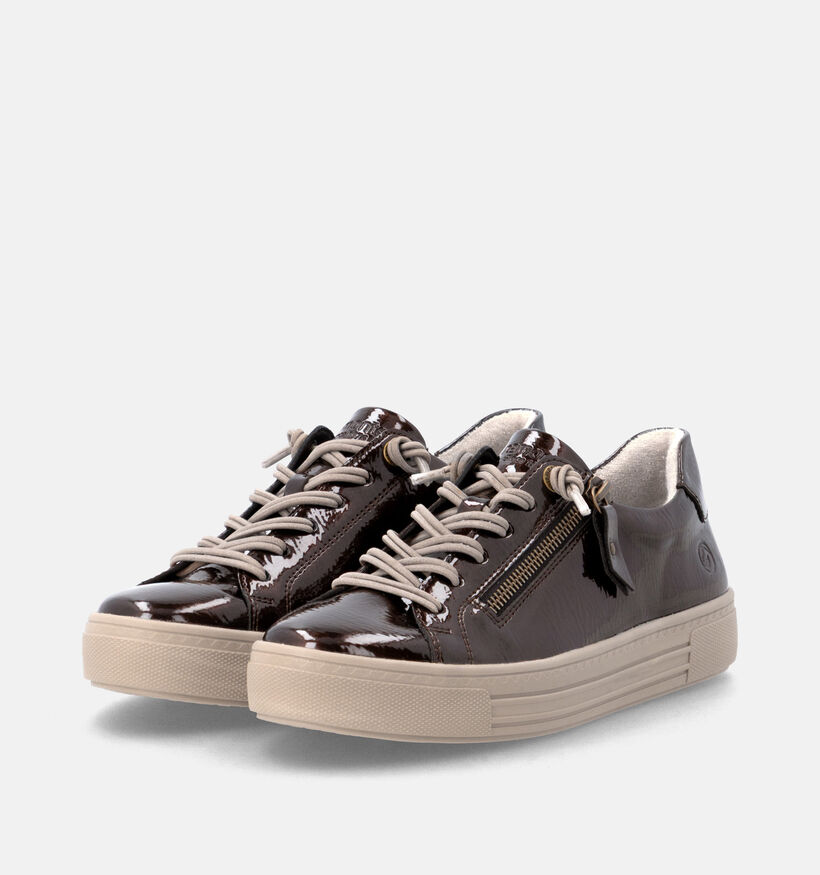 Remonte Donkerbruine Schoenen met Veter en Rits voor dames (376595) - geschikt voor steunzolen