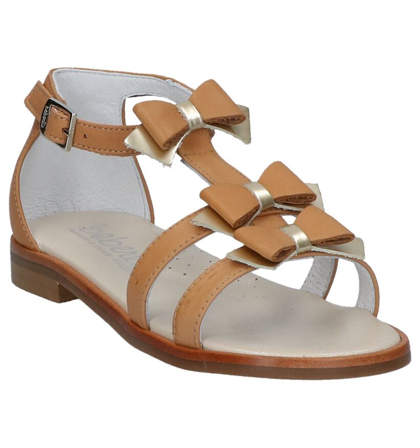 Cognac Geklede Sandalen Beberlis in leer (216008)