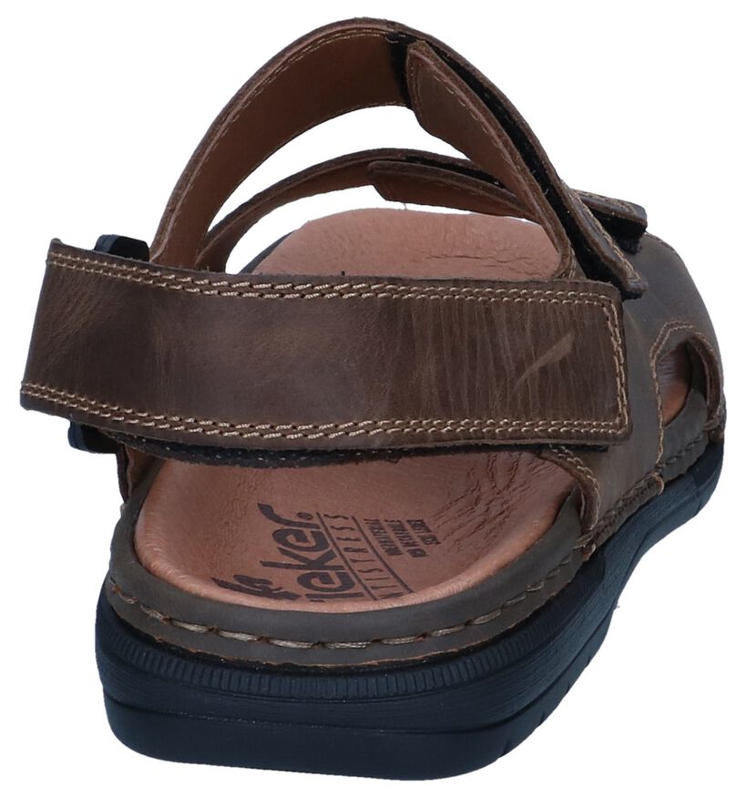Rieker Sandales en Brun foncé pour hommes (323593)