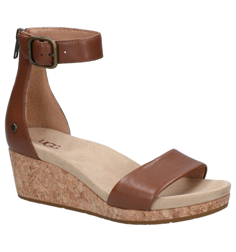 UGG Zoe II Cognac Sandalen in leer (266808)