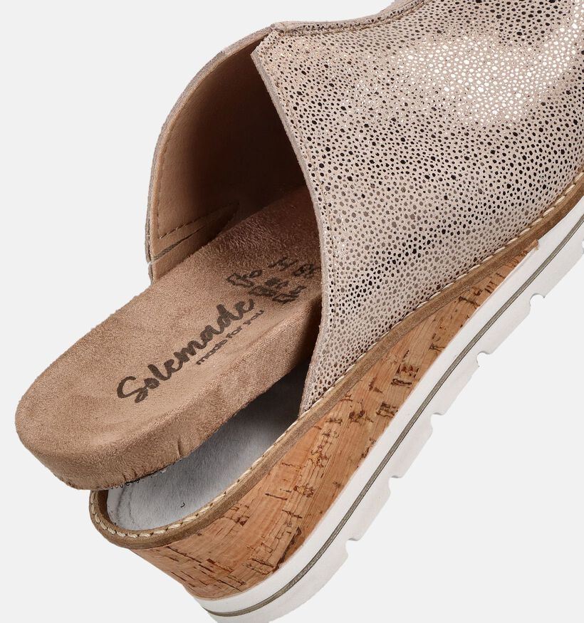 Solemade Gouden Slippers met Sleehak voor dames (371642) - geschikt voor steunzolen