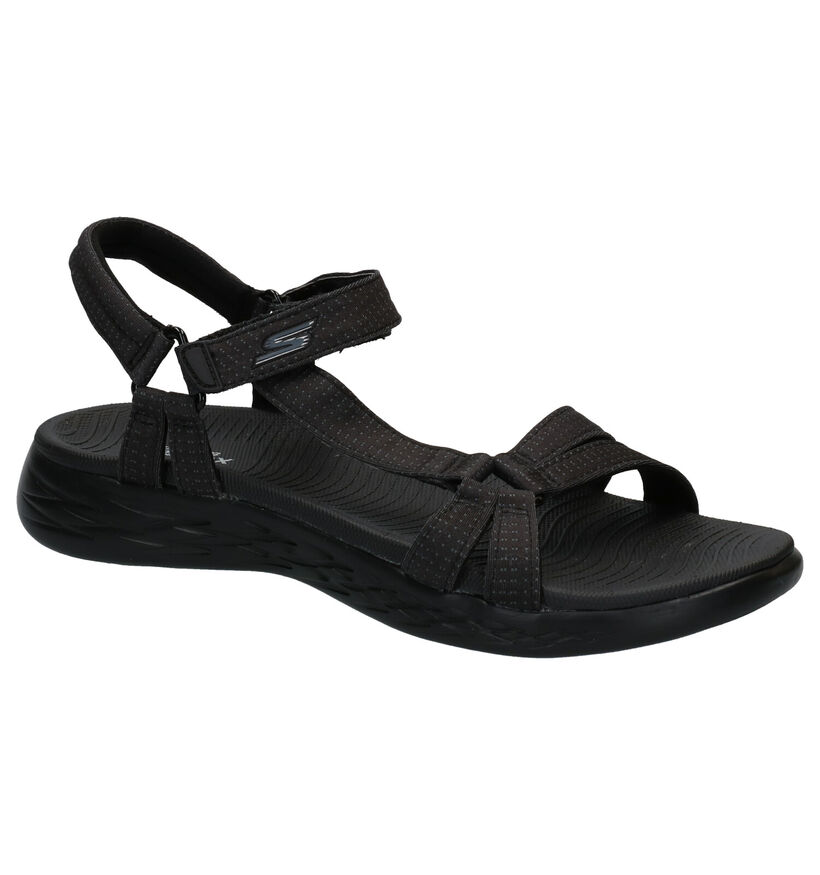 Skechers On The Go Zwarte Sandalen in stof (292189)