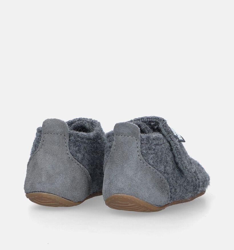 Living Kitzbühel Pantoufles pour bébé en Gris foncé pour garçons (331471)