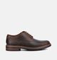 Clarks Newford Donkerbruine Geklede Veterschoenen voor heren (376488) - geschikt voor steunzolen