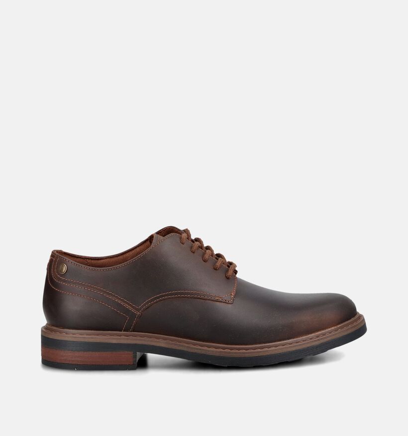 Clarks Newford Donkerbruine Geklede Veterschoenen voor heren (376488) - geschikt voor steunzolen