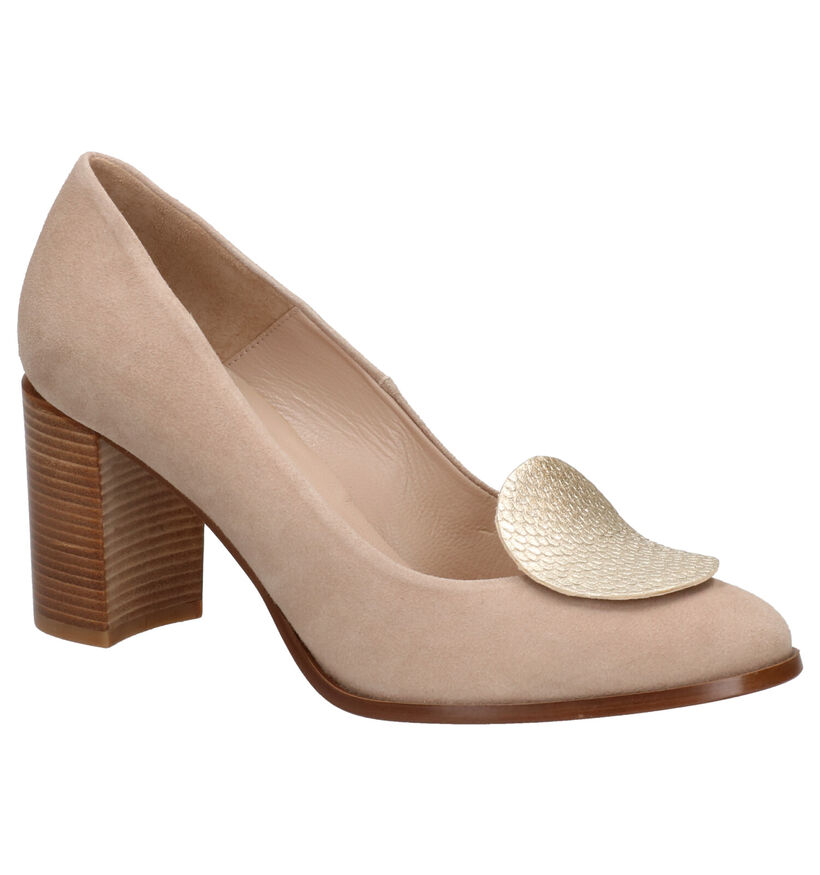 Zinda Escarpins classiques en Beige foncé en daim (272908)