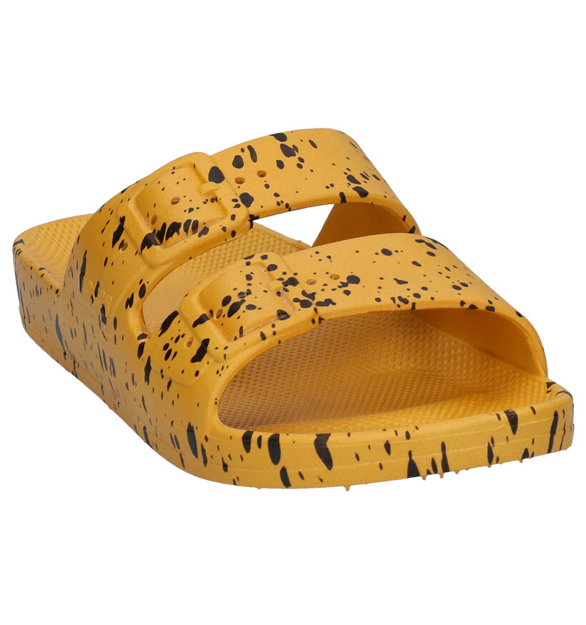 Freedom of Moses Mikado Splatter Gele Slippers in kunststof (284515)