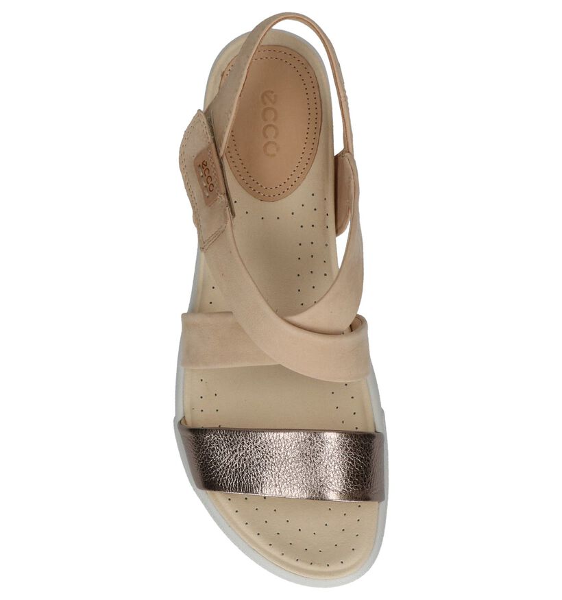 ECCO Sandales plates en Beige clair en cuir (214077)