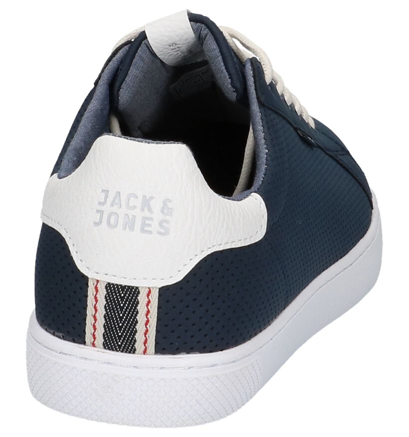 Jack & Jones Trent Blauwe Lage Geklede Sneakers, , pdp