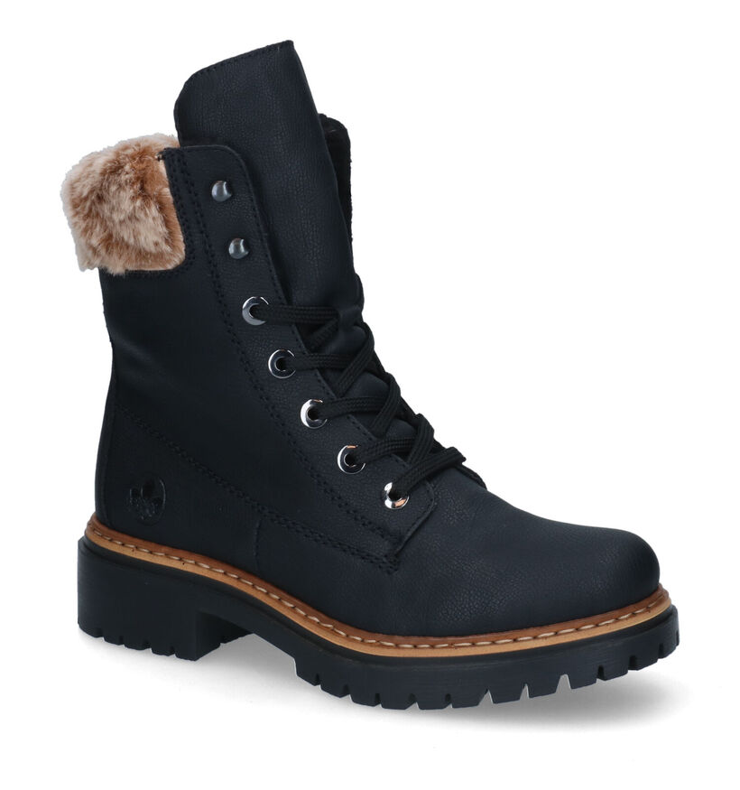 Rieker Boots à lacets en Noir en simili cuir (315754)