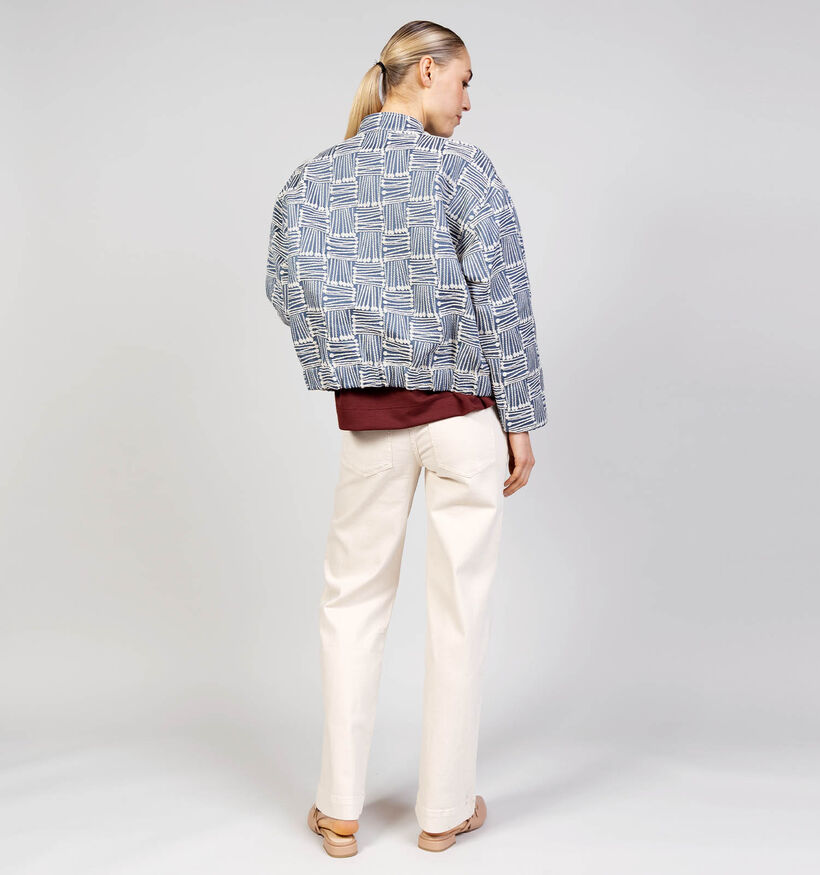 Minus Maise Manteau court Jeans en Bleu/Beige pour femmes (366702)