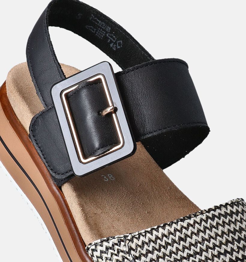 Remonte Zwarte Sandalen voor steunzolen voor dames (354846) - geschikt voor steunzolen