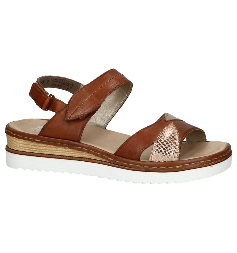 Rieker Cognac Sandalen in leer (271896)